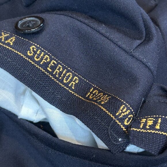 Set of 3 Hand Tailored 100% Wool Pleated Front Pants Size 36 NEW Black Navy Tan - Picture 7 of 9